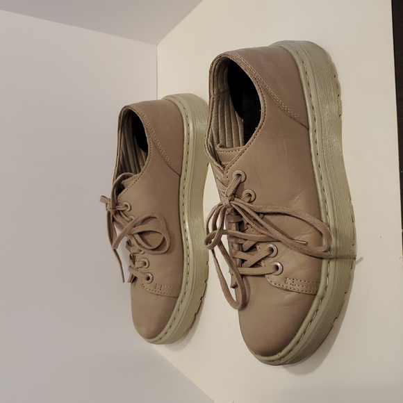 Dr. Martens Dante Leather Sneakers In Taupe Size 7 - Picture 5 of 12